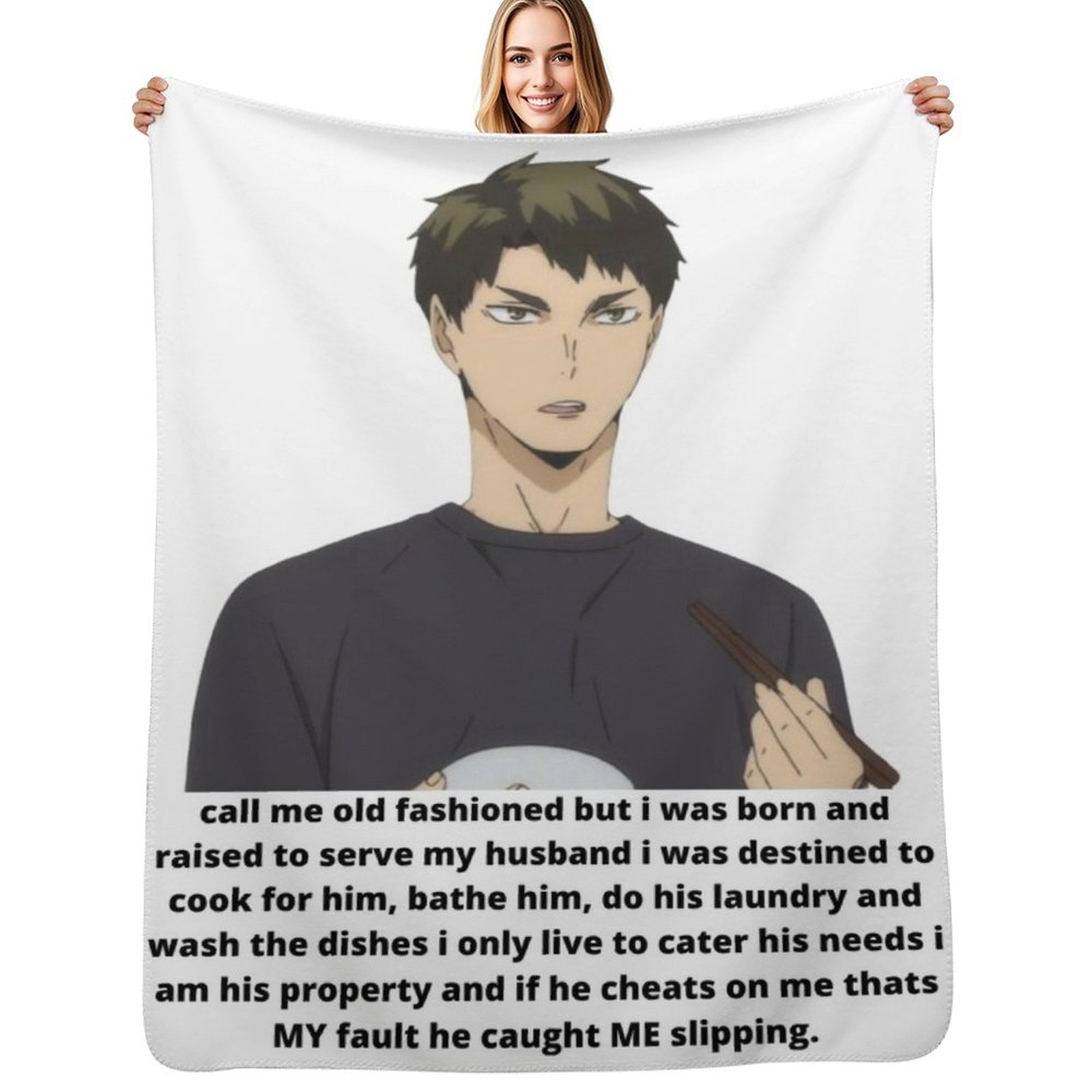 3D Printing Requests - ushijima (request) Throw Blanket Cozy Sofa