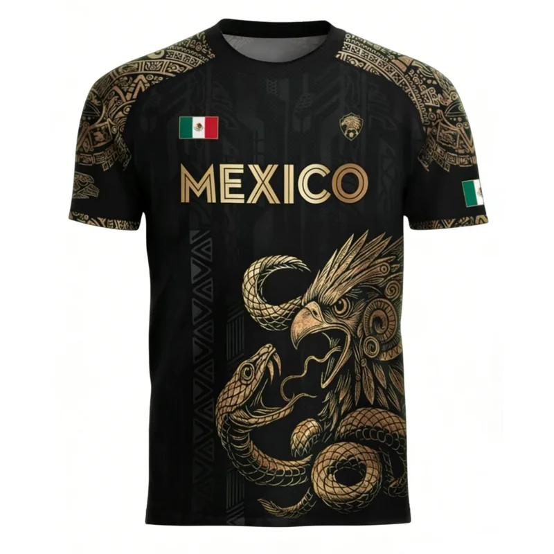 3D Printing Eagle - Mexican Flag Printed Men's T-shirt Funny
