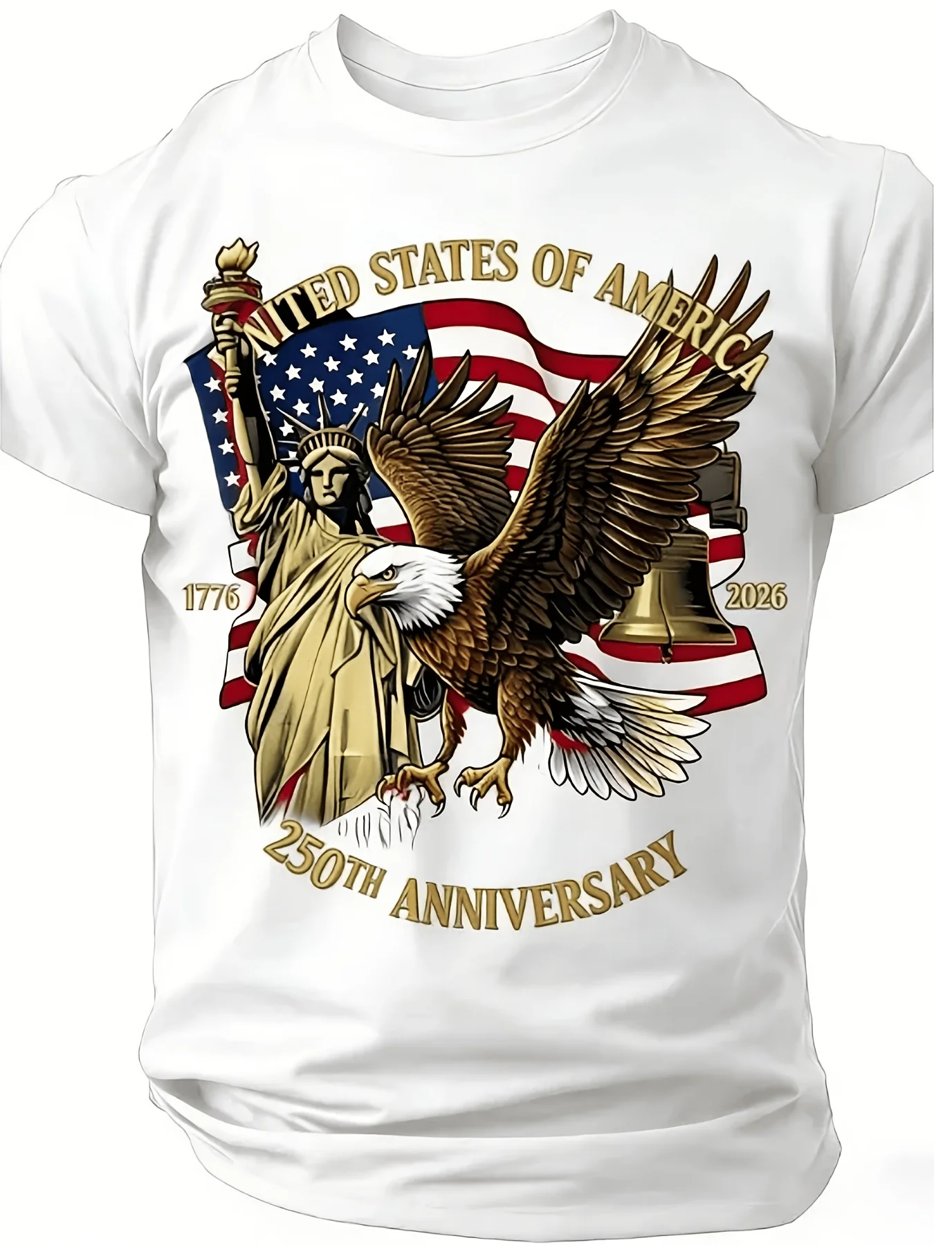 3D Printing Eagle - Men's Eagle Print T-shirt Casual Short