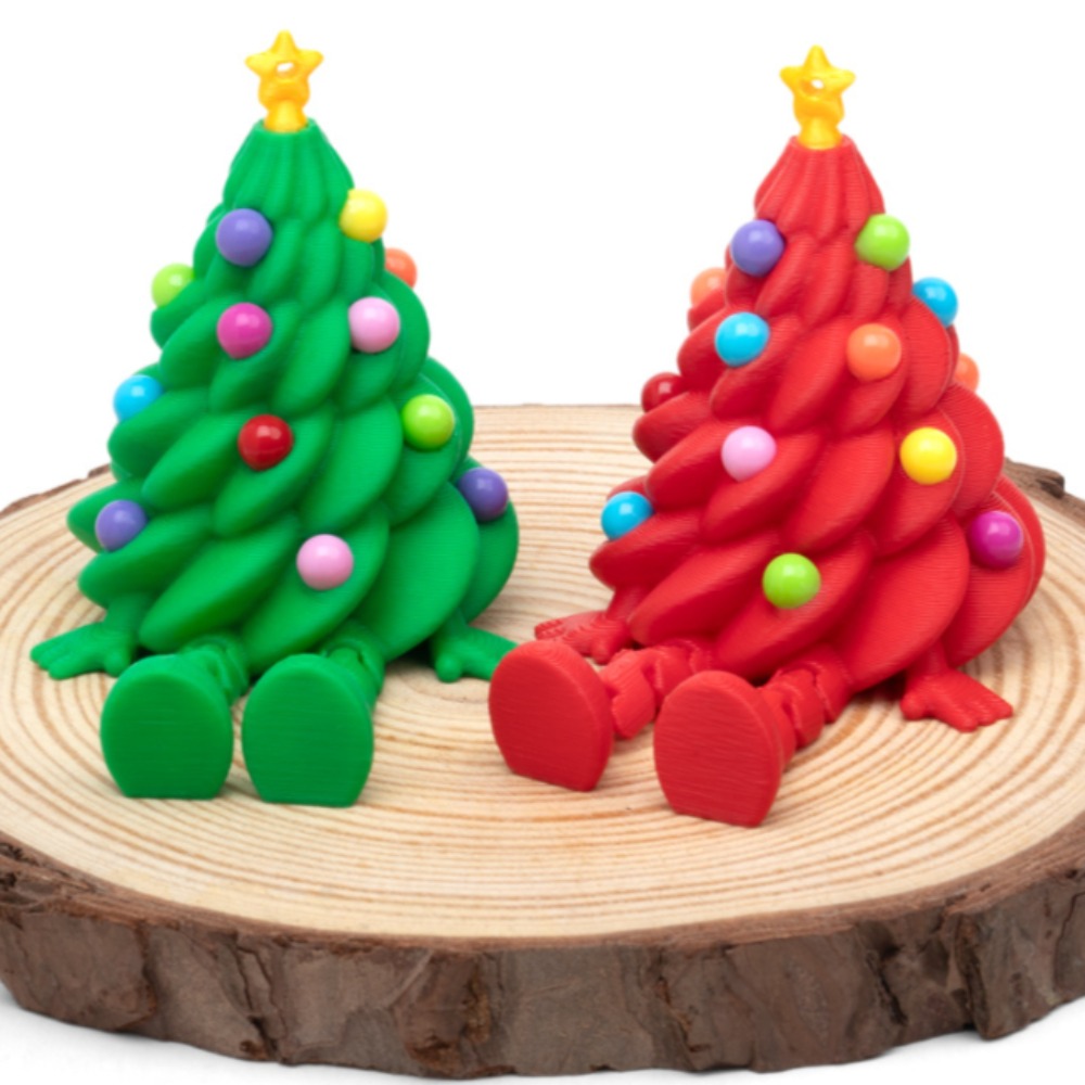 3D Printing Household Items - 3D Printed Christmas Tree Figures Multi-joint
