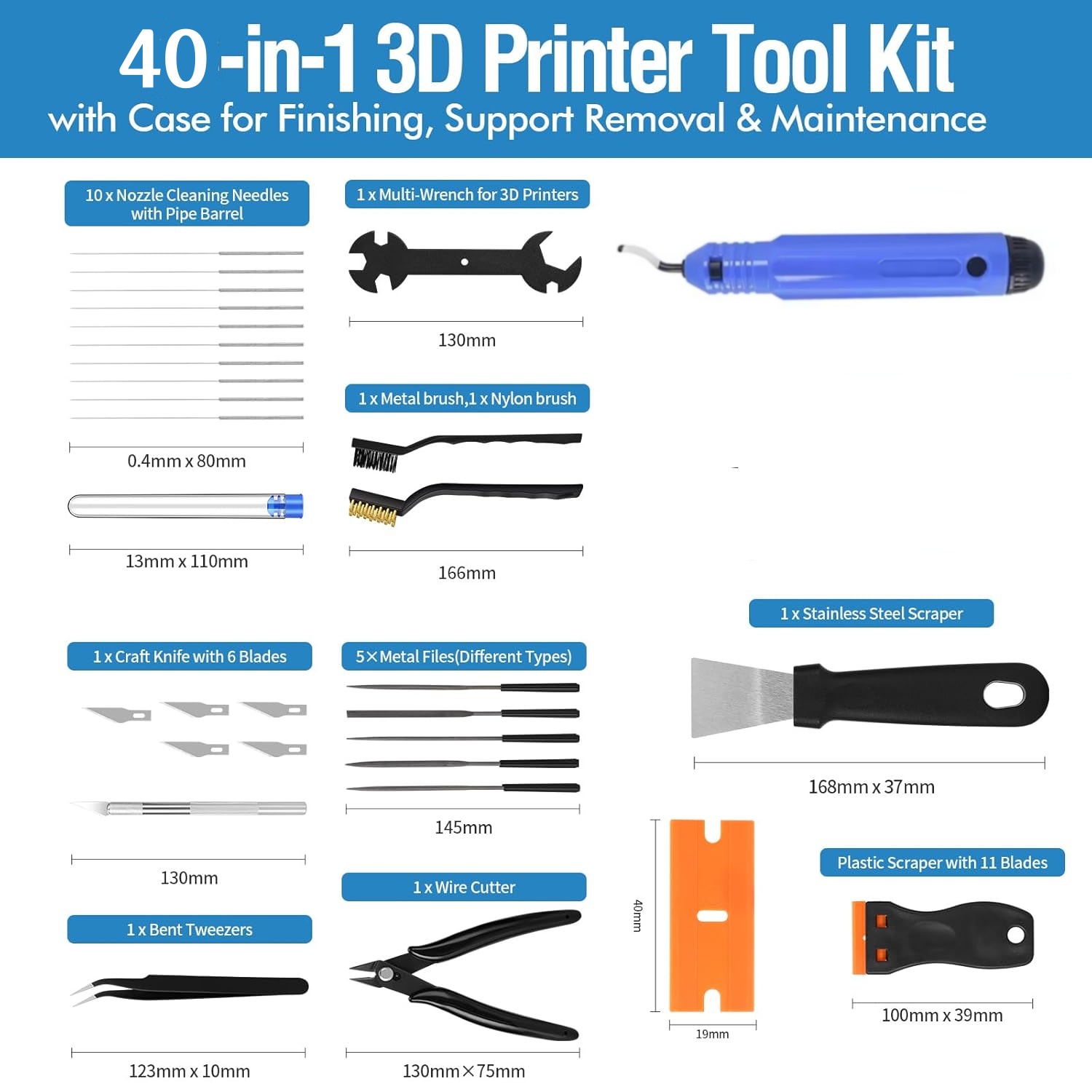 40PCS 3D Printer Tools, Scrape - 3D Printing File Free ulasan dan harga