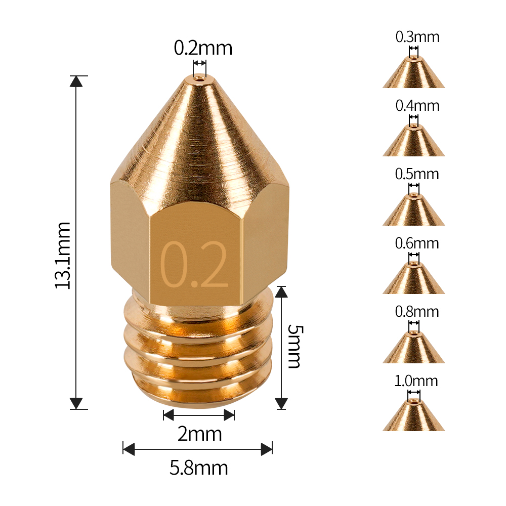 MK7 MK8 Nozzle 0.4mm 0.3mm 0.2 - 3D Printer Nozzle Brass ulasan dan harga