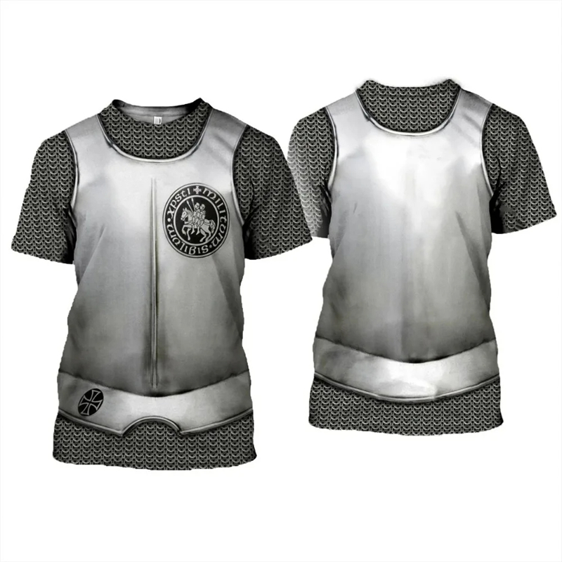 Knights Templar Graphic T-shir - 3D Printing Knight Armor ulasan dan harga