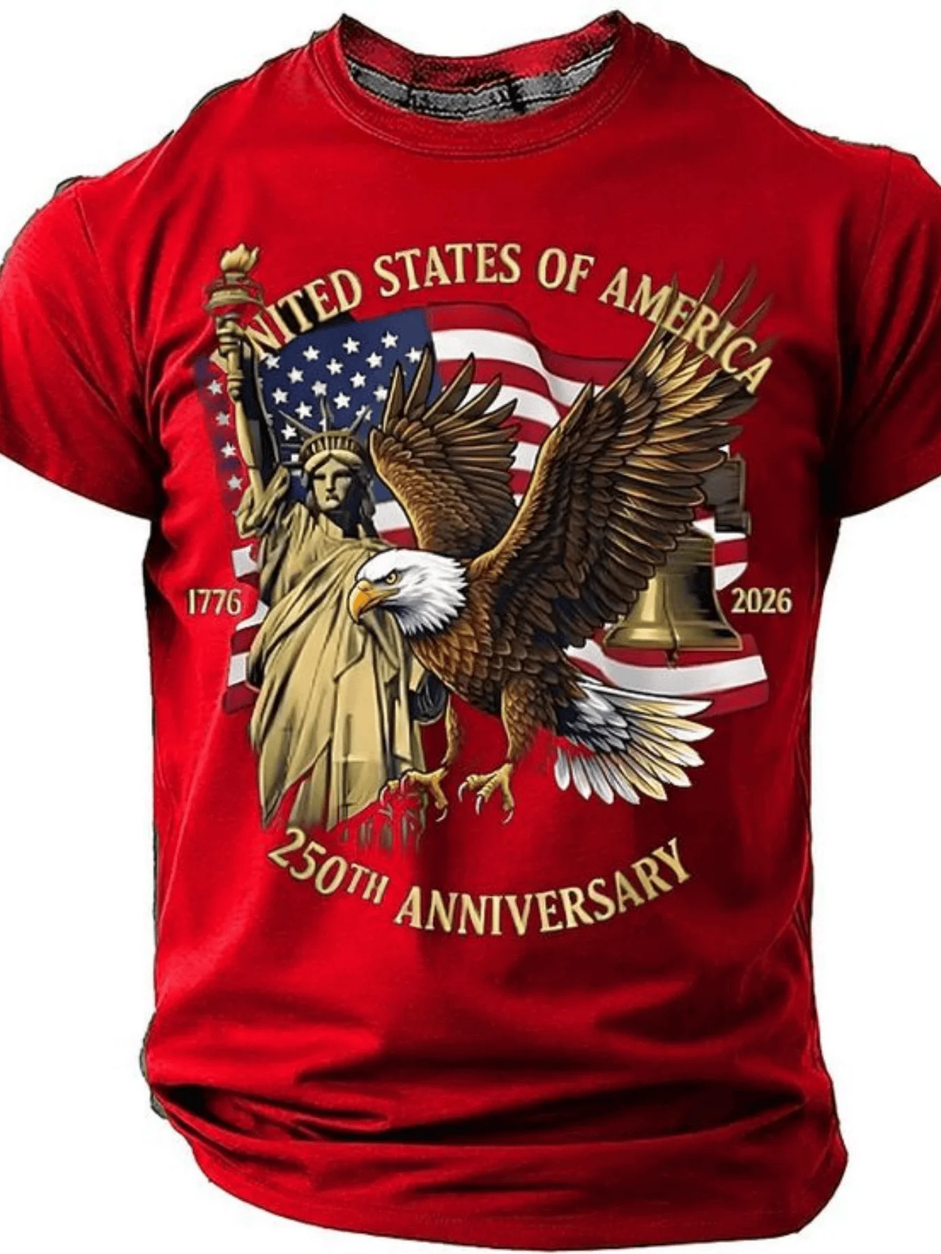 Men's Eagle Print T-shirt Casu - 3D Printing Eagle ulasan dan harga