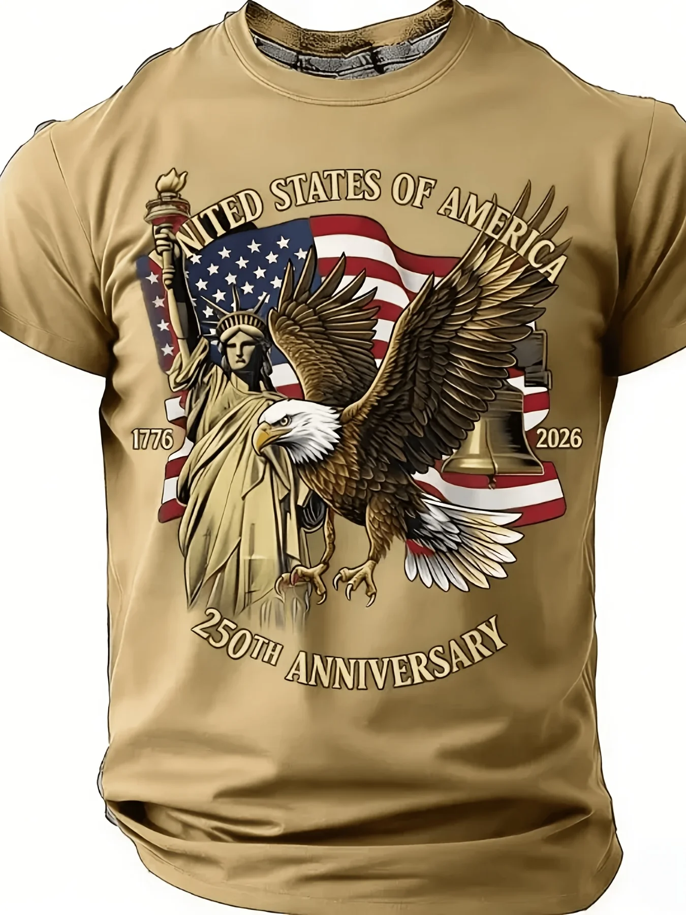 Men's Eagle Print T-shirt Casu - 3D Printing Eagle ulasan dan harga