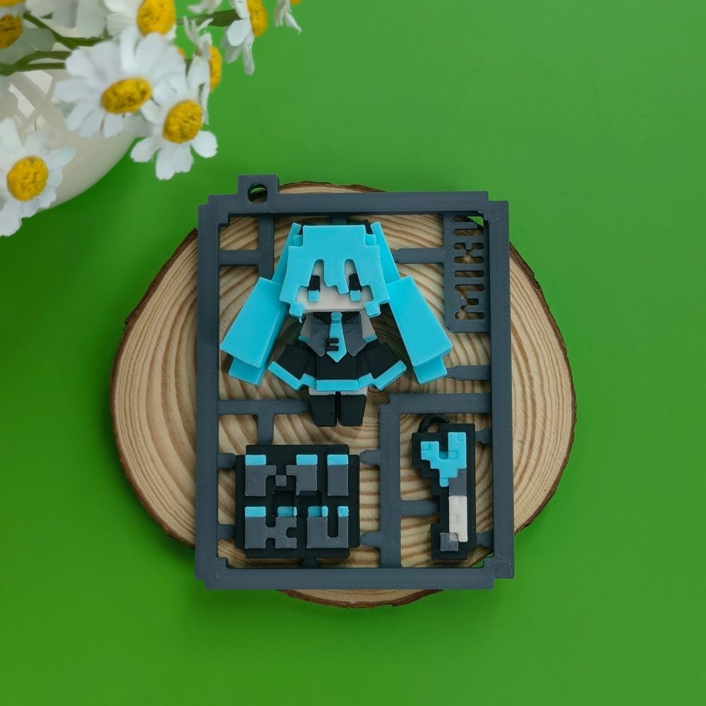 3D Printed Cute Pixel Hatsune  - 3D Printing Model ulasan dan harga