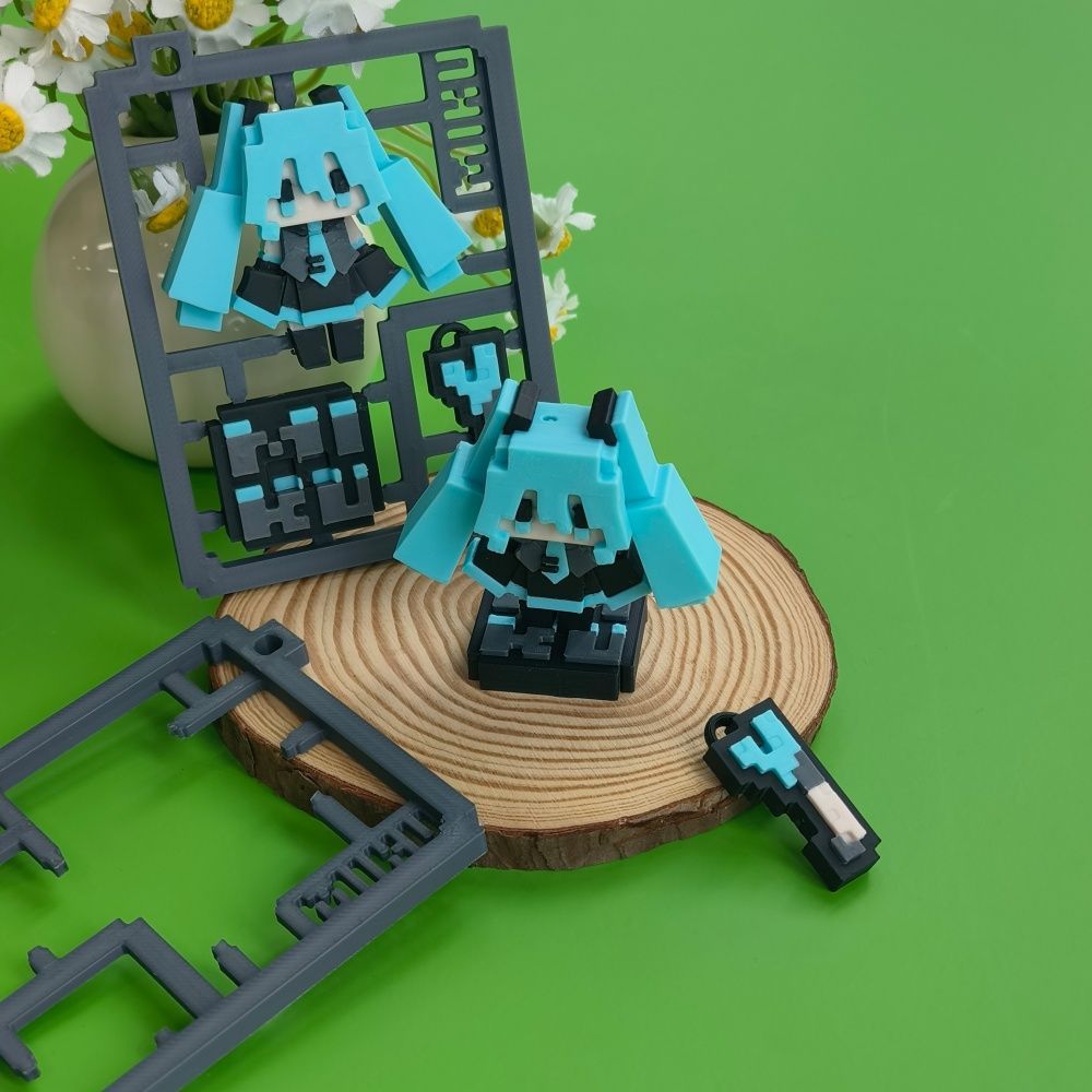 3D Printed Cute Pixel Hatsune  - 3D Printing Model ulasan dan harga